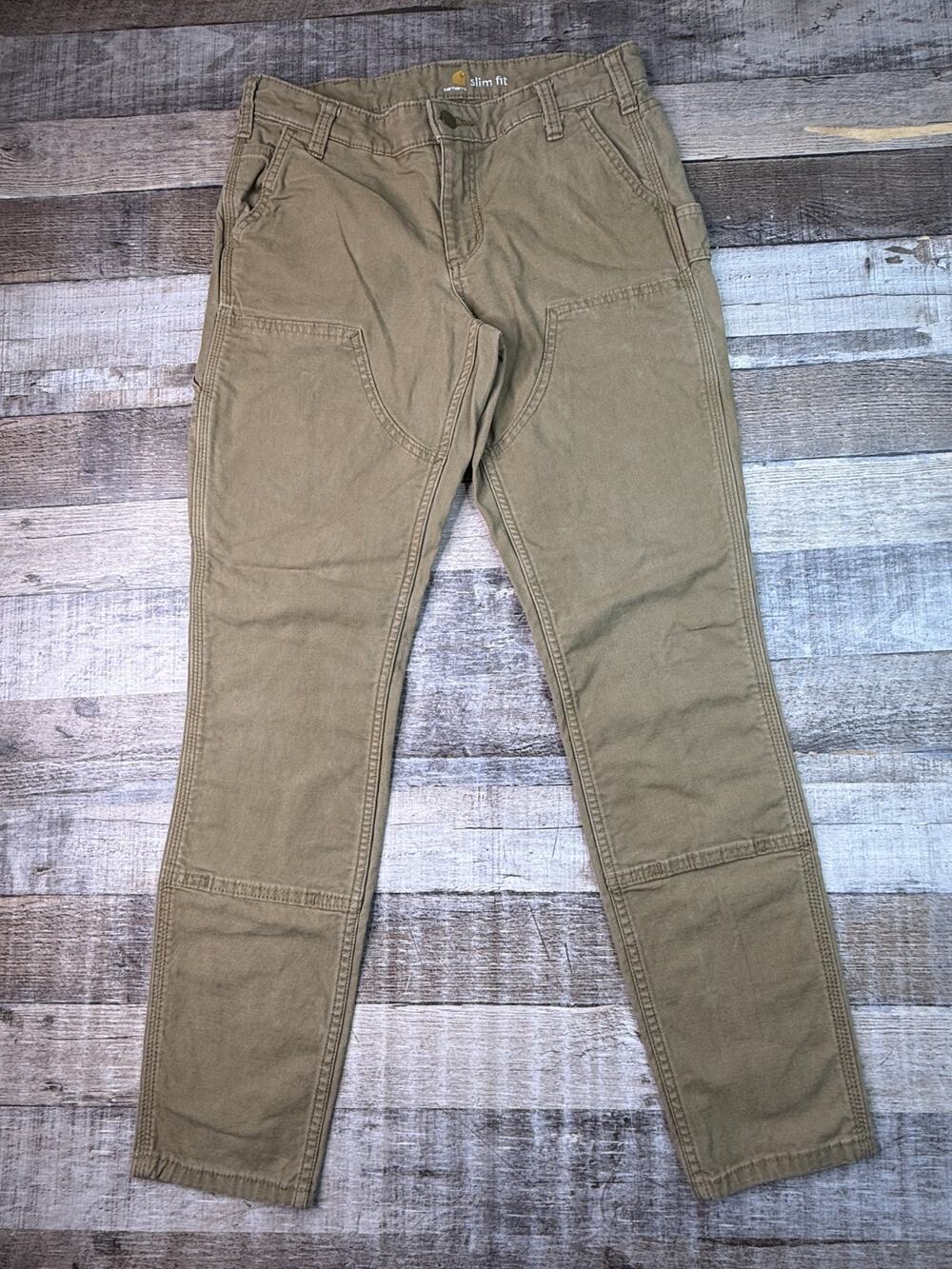 Carhartt Womens Slim Fit Double Front Utility Pants Size 6 Flex Canvas 103223